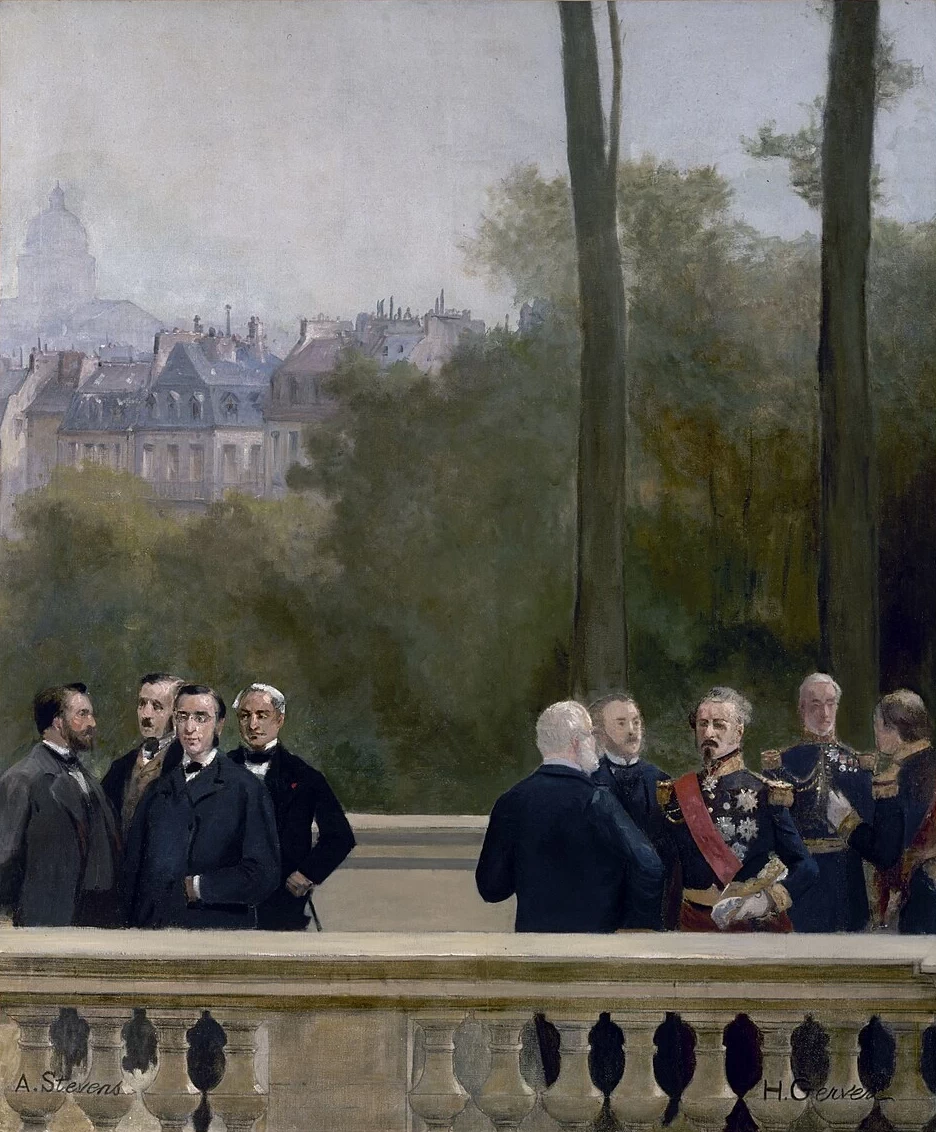 Alfred Émile Stevens - Gruppo di uomini, tre dei quali in uniforme, Museo delle Belle Arti della Città di Parigi